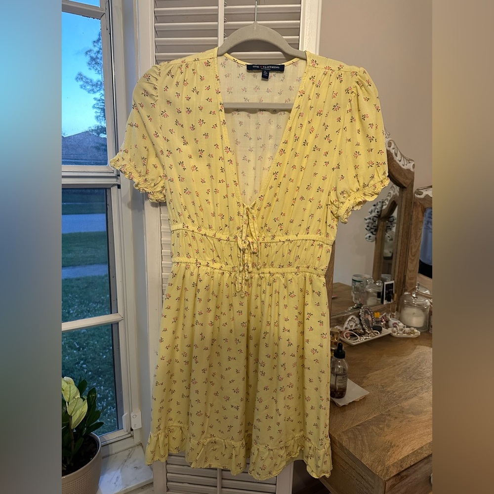 Yellow Floral Mini Dress